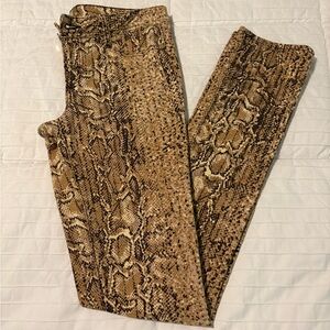 Tory Burch Brown Snake Print Trousers